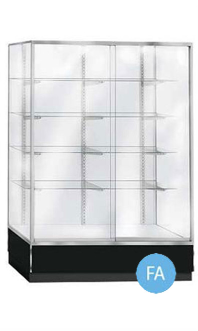 70 inch Black Metal Framed Glass Wall Unit Fully Assembled with Lightingzoom
