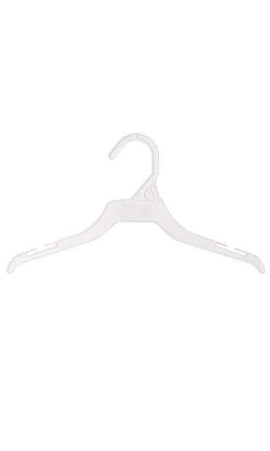 Sloped Shoulder White Plastic Children's Dress Hangerszoom