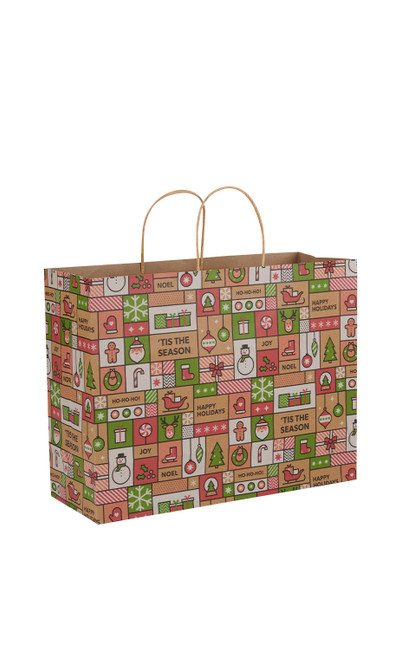 Large (Vogue) - Modern Holiday Paper Shopping Bags - Case of 100zoom