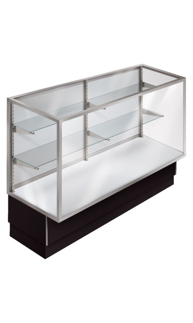 48 inch Full Vision Black Metal Framed Display Case Fully Assembled with Lightingzoom