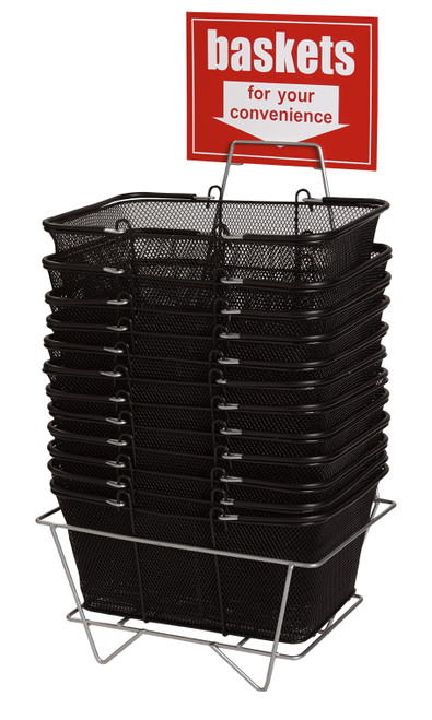 Black Metal Shopping Basket Setzoom