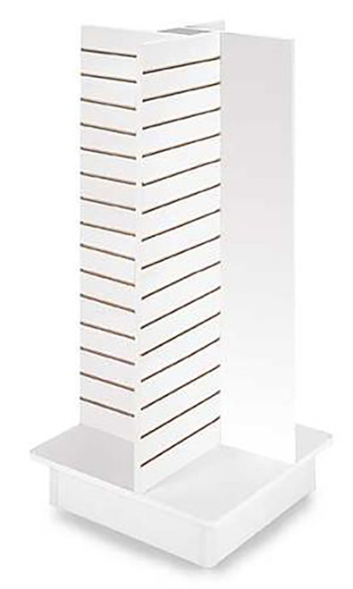 4-Panel White Slatwall Tower with Casterszoom