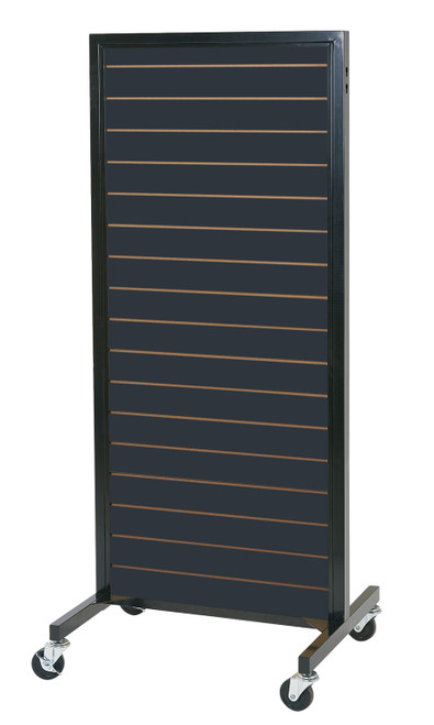 Black Metal Framed Rolling Slatwall Merchandiserzoom
