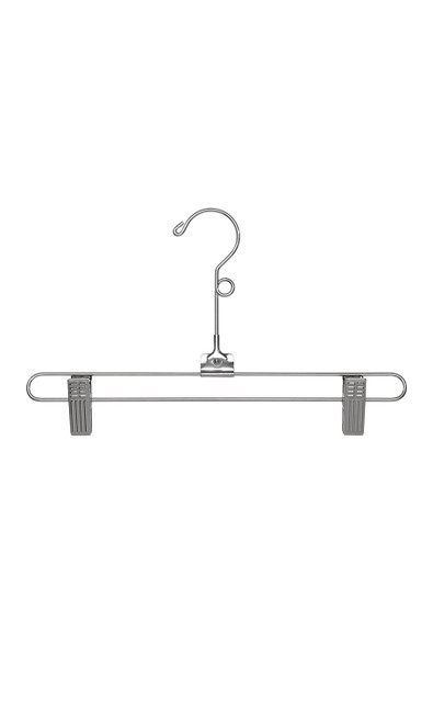 12 inch Chrome Metal Skirt and Pants Hangers Case of 100zoom