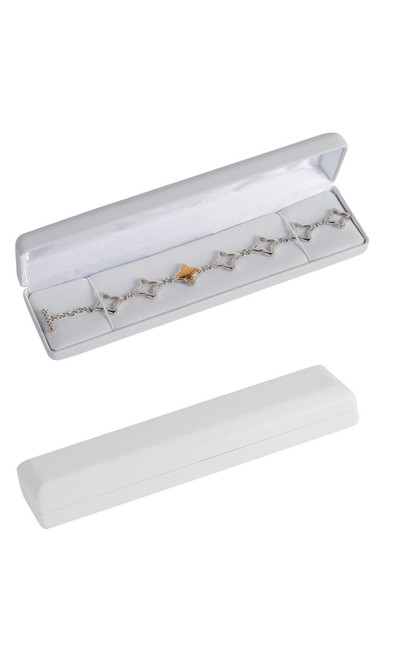 White Faux Leather Bracelet/Watch Boxzoom