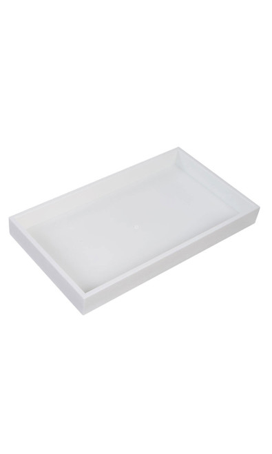 Large 1 ½ inch White Plastic Stackable Trayzoom