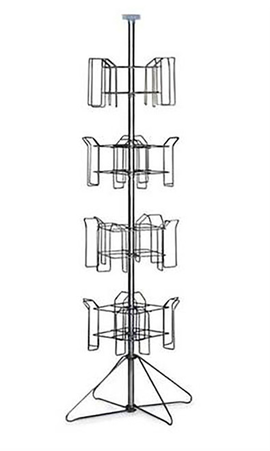 4-Tier Chrome Rotating Standing Literature Rackzoom